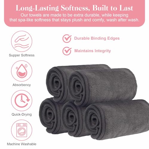 Spa Facial Towels Microfiber 15x23.5 Inch U-Shape Split Design - Soft & Absorbent