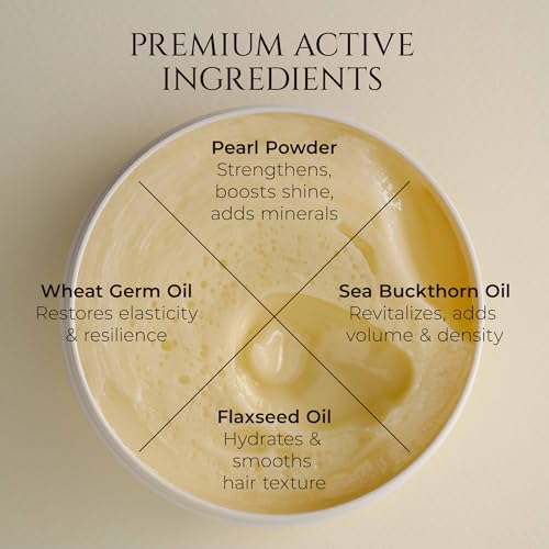 Professional Hair Mask for Dry Damaged Hair with Pearl Powder - Hydrating Nourishing Treatment