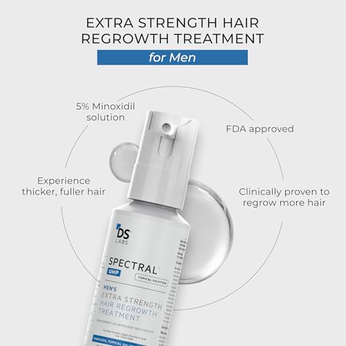 DS Labs Spectral.UHP 5% Minoxidil Hair Serum for Thinning Hair, 3 Pack - Supports Thicker, Fuller Hair at Crown