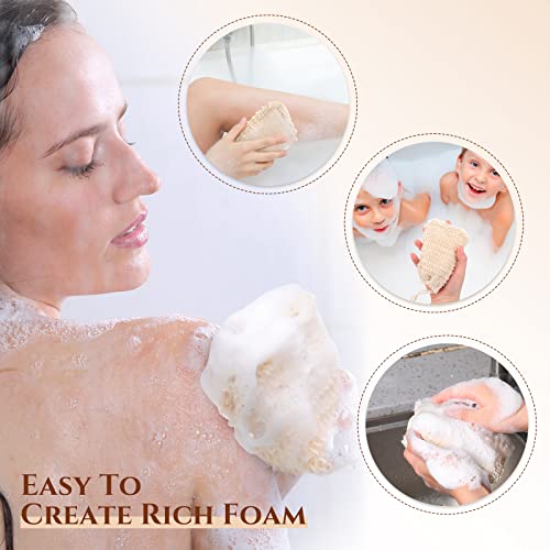 Rtteri 150 Pcs Soap Exfoliating Bag, Natural Sisal Soap Pouch Saver Body Shower Bar Mesh Body Net with Drawstring for Foaming and Drying