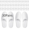 Disposable Slippers for Guests Bulk 30 Pairs Hotel Spa Travel White Men US 10/Women US 11