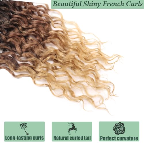 Deep Faux Locs Crochet Hair 24 Inch - Black to Blonde Goddess Locs 8 Packs