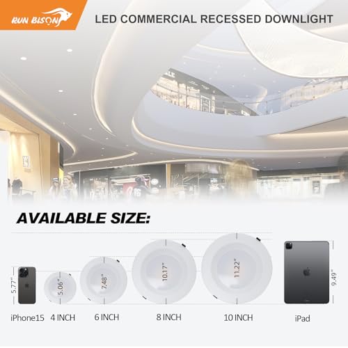 6 Inch LED Recessed Light with J-Box - Dimmable, 3 CCT, 120-277V, 4 Pack