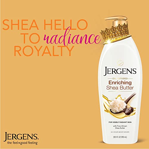 Jergens Skin Firming Body Lotion for Dry to Extra Dry Skin & Hand and Body Lotion, Pure Shea Butter Deep Conditioning Body Moisturizer, Dermatologist Tested, 26.5 oz