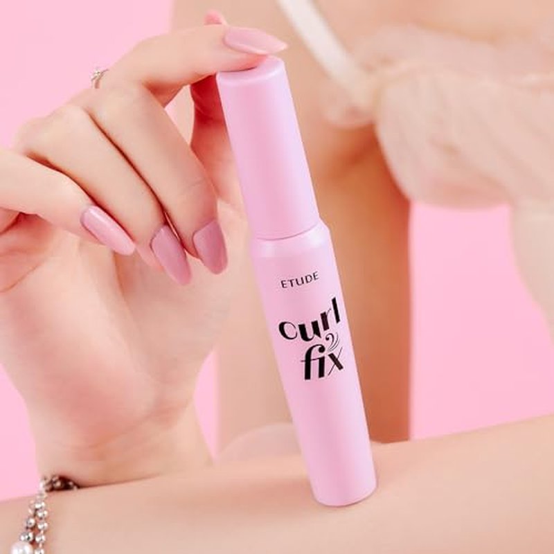 ETUDE Curl Fix Mascara, Lash Mascara, Strong Curl Up, Long-Lasting, Waterproof, Light-Weight, Korean Makeup, Beauty, Vegan Certified, Black (0.27 Fl Oz)