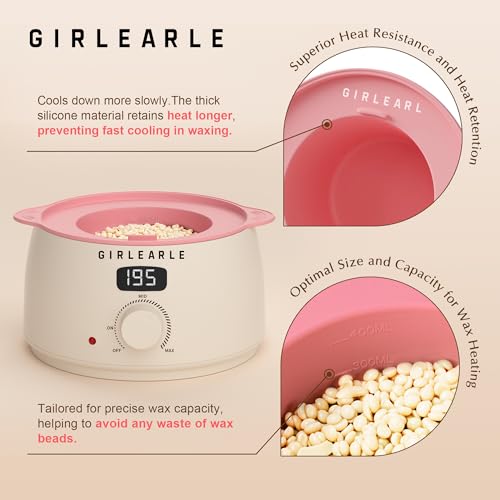 Premium Digital Waxing Kit for Women and Men, Wax Warmer Hair Removal at Home with Wax Beads & Silicone Pot, Target Different Types of Sensitive Skin Brazilian Bikini, Facial, Leg, Full body