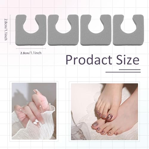 Tewloss Grey 600 Pcs Toe Separators for Pedicure & Nail Art, Soft Foam Finger Spacers
