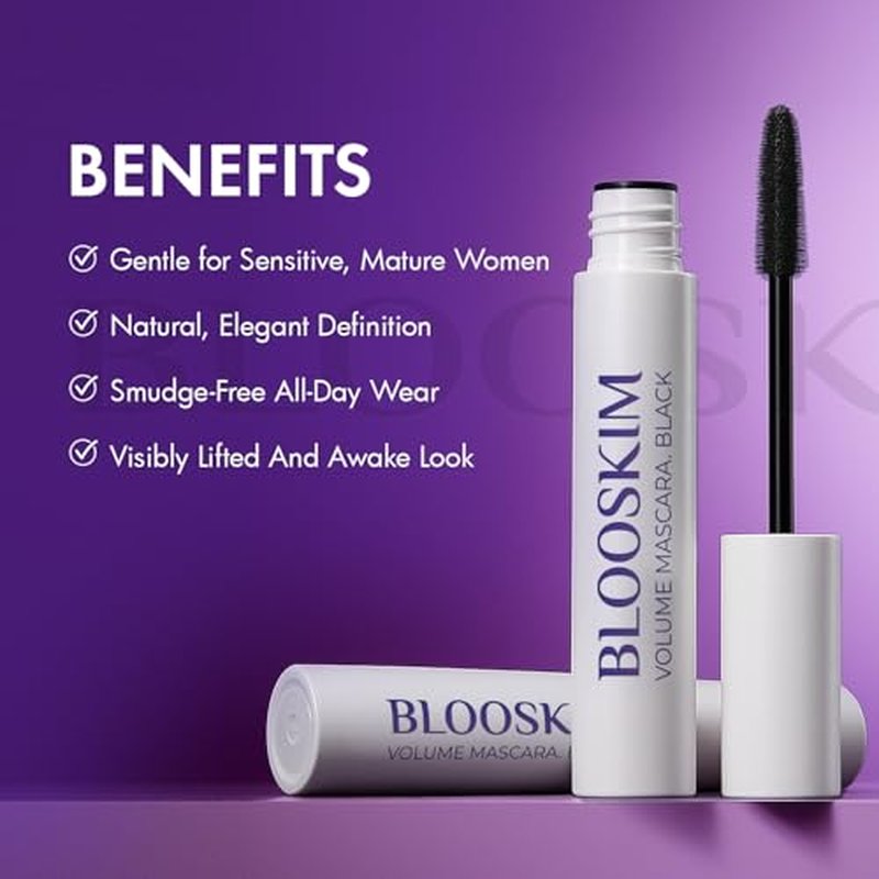 Mascara for Older Women 60 Plus: Black Prime Lash Mascara - Prime Mascaras for Mature Women Makeup - Hypoallergenic Non-Clumping Formula for Sensitive Eyes, 5.5g
