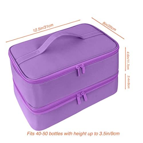ButterFox Large Nail Polish Organizer Storage Case, Fits Nail Lamp Dryer and 40-50 Nail Polish Bottles (0.5 fl oz - 0.3 fl oz), Gel Nail Polish Kits Supplies Bag