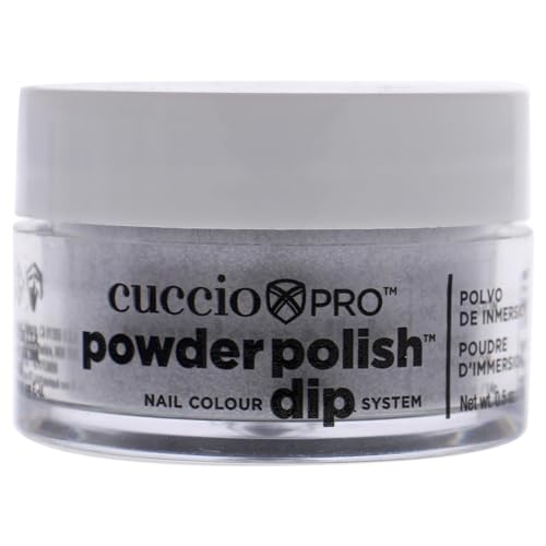 Cuccio Colour Powder Nail Polish - Lacquer For Manicure And Pedicure - Highly Pigmented Powder That Is Finely Milled - Durable Finish, Flawless Rich Color - Easy To Apply - Silver Glitter - 0.5 Oz