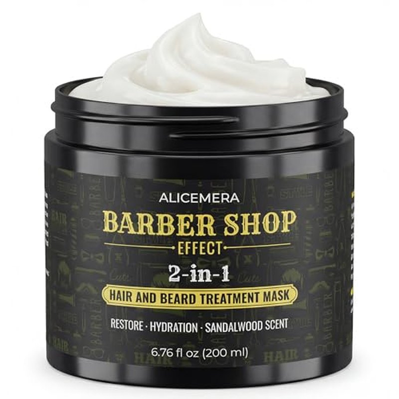 2-in-1 Hair Mask & Beard Conditioner for Men ? Deep Conditioning Beard Mask with Keratin & Hyaluronic Acid ? Men's Hair & Beard Treatment ? 6.7 oz