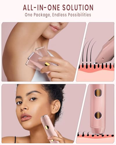Pink 2-in-1 Waterproof Bikini Trimmer & Electric Razor for Women - Face, Legs, Bikini, Body Hair Removal, USB Rechargeable