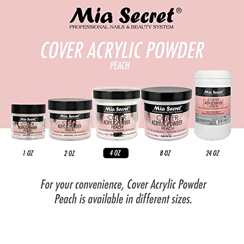 Mia Secret Acrylic Powder Cover Peach 4 oz - Long-Lasting Nail Art