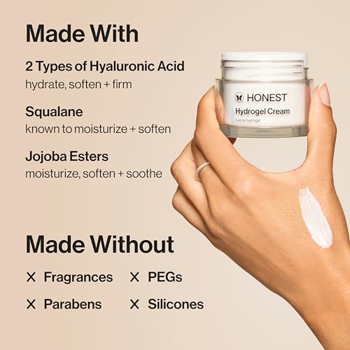 Honest Beauty Gentle Gel Everyday Face Cleanser + Moisturizing Hydrogel Cream Bundle | Vegan + Safe for Sensitve Skin | 5 fl oz, 1.7 fl oz