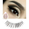 Black & Brown Mixed Strip Lashes?Reusable 15 Times, Ultra-Thin Band for Small/Monolid Eyes, Realistic 2-Tone Blend for Daily Natural Look 4-Pair