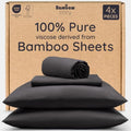 Bamboo Cooling Bed Sheet Set Full Size - 4 Pieces, Soft & Breathable