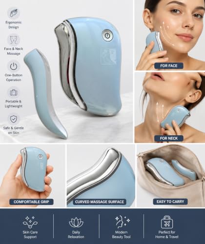 Electric Heated Gua Sha Face Massager for Skin Tightening & Relaxation