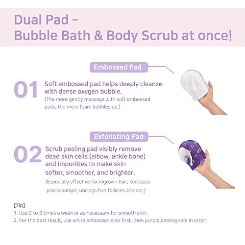 Gentle Touch Bubble Peeling Body Pad Set - Exfoliating Mitts for Body, 5 Pads