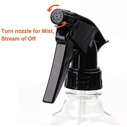 Bekith 12 Pack 8 Oz Empty Plastic Spray Bottle with Black Trigger Sprayers - Adjustable Head Sprayer from Fine to Stream - Refillable Sprayer for Water, Kitchen, Bath, Beauty, Hair, and Cleaning