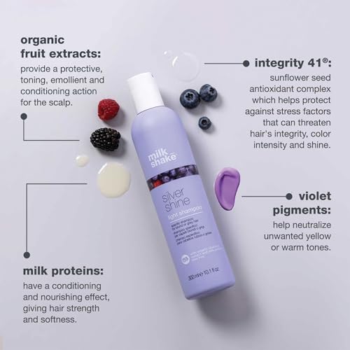 Milk_Shake Silver Shine Light Shampoo 33.8 Fl Oz - Neutralizes Yellow Tones