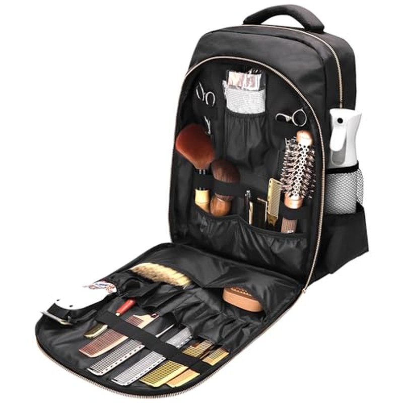 Barber Supplies Bag Organizer for Clippers and Supplies, Portable Hairstylist Clipper Backpack Travel Barber Shop Tools Bag