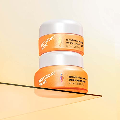 Saturday Skin Facial Moisturizing Creams Mini Duo Waterfall Gel and Carrot Cream Hydrating Niacinamide Ceramides Peptide Anti Wrinkle Soothing