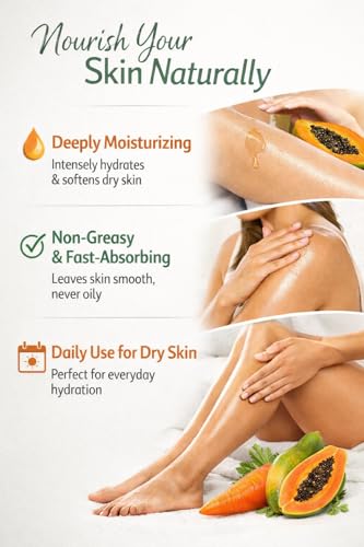 Organic Carrot & Papaya Body Oil – Hydrating Natural Moisturizer for Dry Skin