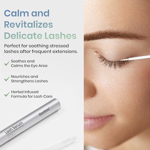 Beetles Eyelash Growth Serum 4ml Eyebrow Growth Serum with Gentle Advanced Formula to Boost Longer Fuller Thicker Looking Lashes Eyelash Enhancing Gift for Women