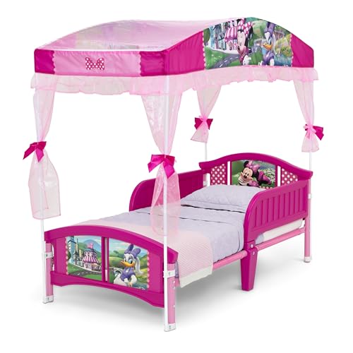 Toddler Bed with Canopy - Minnie Mouse Kids Bed for 15 Months+ - Safe & Easy Transition