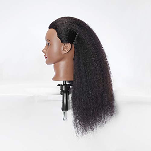 Mannequin Head with 16 Inch Real Afro Hair for Hairdressing - Variation 6611B0216