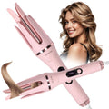 ZZR SEVEN Pink 166 Automatic Curling Iron with Tourmaline Ceramic Coating - Easy 2-Way Rotation for Long-Lasting Beach Waves