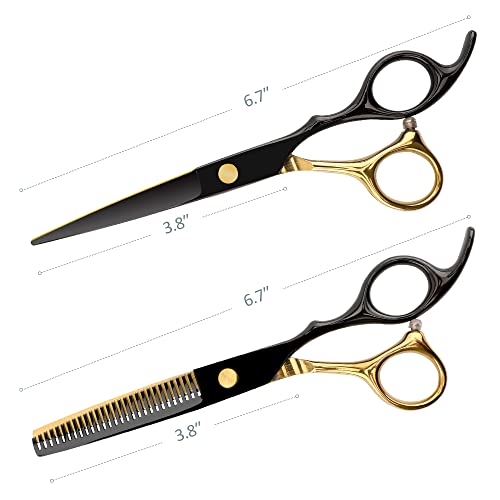 6.7 Inch Professional Hair Cutting Scissors Set with Sharp Japan Steel Blades