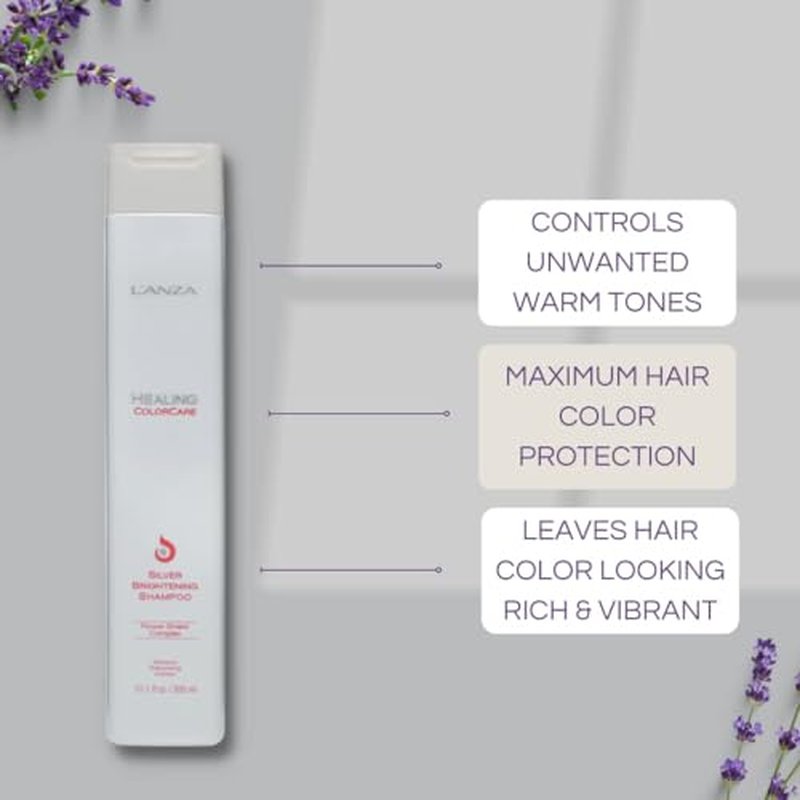 L'ANZA Healing Colorcare Purple Shampoo For Blondes & Highlights Purple Toning Shampoo, Neutralizes Brass, Brightens Blonde, Adds Shine, Repairs, Moisturizing, Color Safe, Sulfate Free