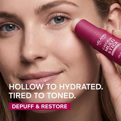 VELAMO ADVANCED Calcium Multi Balm Stick: Anti-Aging, Hydrating & Firming for Under Eye, Face & Neck - Travel Essentials All In One Calcium Volume Multi Balm with Collagen & Bakuchiol, 0.35 oz/10g