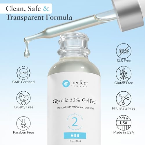 Glycolic Acid 50% Gel Peel - Enhanced with Retinol & Green Tea Extract (Professional Skin Peel)1 ounce