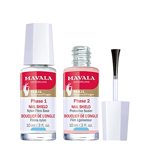Mavala Nail Shield 2-Step Nail Strengthening & Repair Kit - Clear Top Coat & Hardener