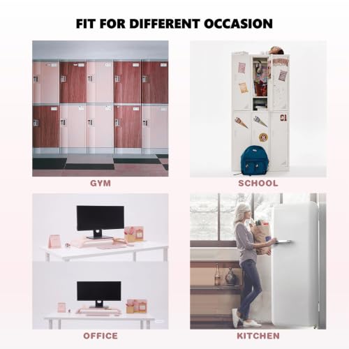 Magnetic Locker Mirror with Storage Pocket - White, 9.4 x 5.5 Inches, 2 Pack