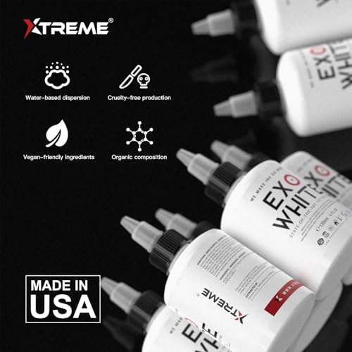 XTREME EXO White Tattoo Ink 4 oz (120 ml) High Pigment Load for Bold Highlights