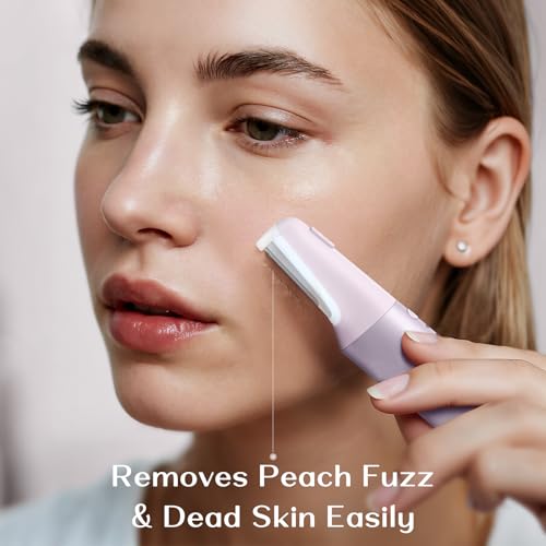 WLU Dermaplane Razor for Women Face with 10 Replaceable Blades, Dermaplaning Tool for Face to Remove Facial Hair & Peach Fuzz, Sonic Dermaplaning Tool for Women, Dermaplane Razor(Purple)