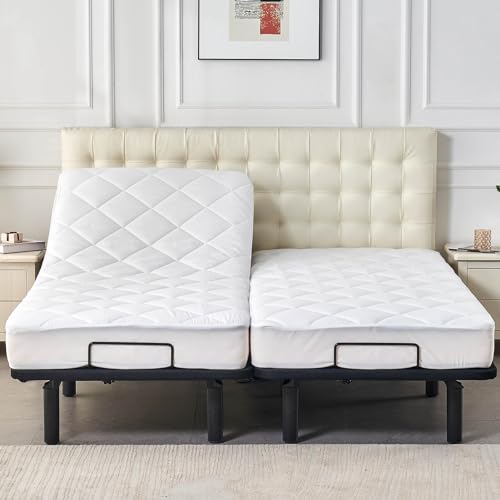Kingnex California King Mattress Topper Split Cal King 2x36x84 Reversible Plush