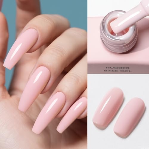 CANNI Rubber Base Gel Set - 6 Colors Milky White Clear Pink R1 - Nail Strengthening & Builder