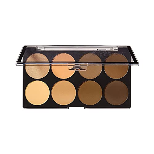 Ruby Kisses Flawless Finish with 3D Contour Powder Makeup Palette - Multiple Contouring Options, Easy Blending, Long-lasting formula, Sculpt &Highlighting, Professional finish (Light Medium)