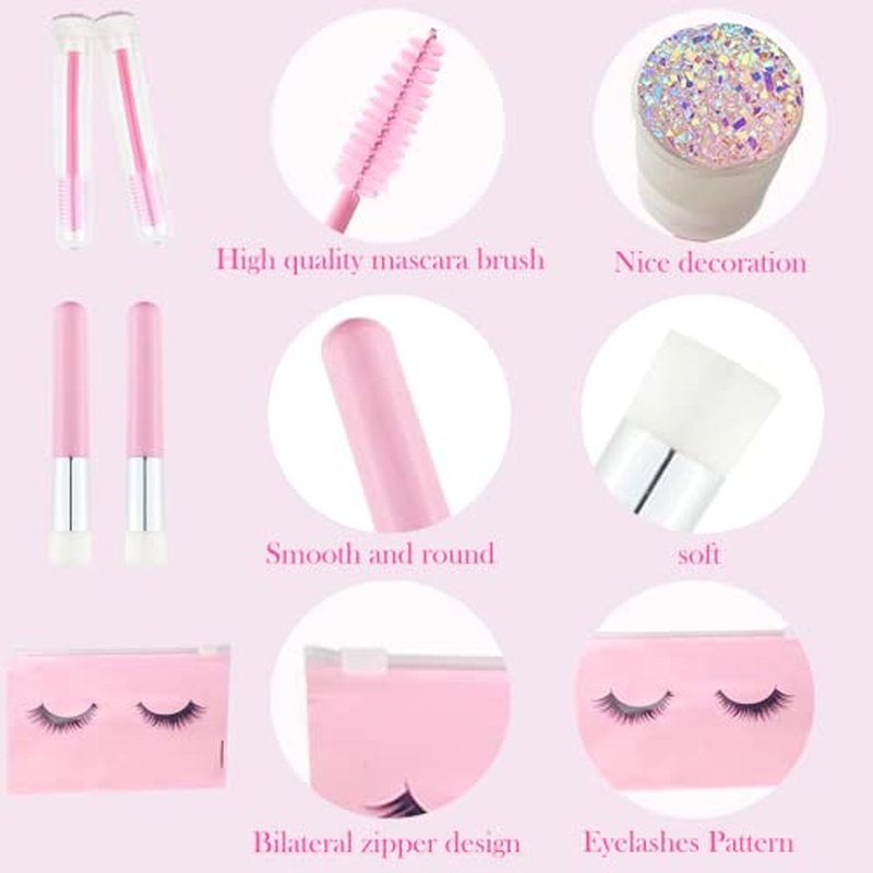 140 Pcs Eyelash Shampoo Bottle Brushs Set,10 Pcs Eyelash Shampoo Brush, 10 Pcs Eyelash Brush Tube,10 Pcs Eyelash Shampoos Bottle,10 Pcs Eyelash Care Storage Bag, 100 Pcs Beauty Bendable Cotton Swabs