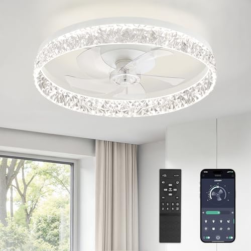 22 Inch Ceiling Fan with Lights & Remote, Dimmable Reversible Motor, White - Variation of THIS listing