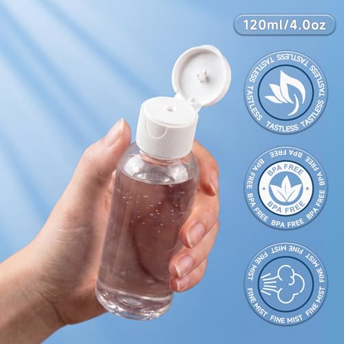 24 Pack 120ml Clear Plastic Travel Bottles with Flip Cap - BPA-Free, Refillable Shampoo, Lotion & Body Soap Containers