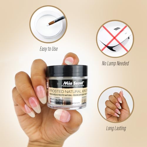 Mia Secret Frosted Natural Acrylic Powder MADE IN USA multiple sizes (1 oz.)