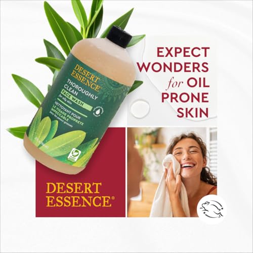 Desert Essence Tea Tree Face Wash 32 fl oz - Gentle, Hydrating, Natural Skin Cleanser