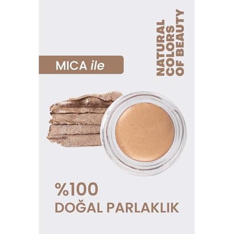 Bade Natural Cream Eyeshadow Sunny Gold 03 ? 100% Natural Shimmery Cream-to-Powder Eye Color ? Infused with Mica for Radiant Glow ? Long-Lasting, Blendable