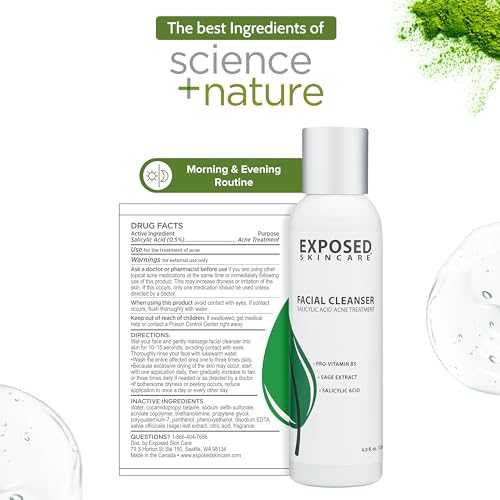 Acne Facial Cleanser with 0.5% Salicylic Acid for Clear, Smoother Skin