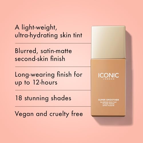 Iconic London Super Smoother Blurring Skin Tinted Moisturizer 1.01 Fl Oz Warm Medium